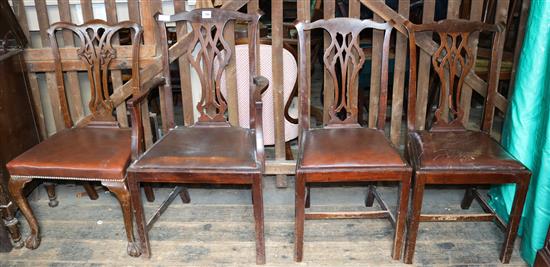 4 Chippendale style chairs